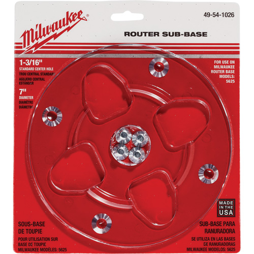 Clear 7" Diameter 1-3/16" Center Hole Sub-Base