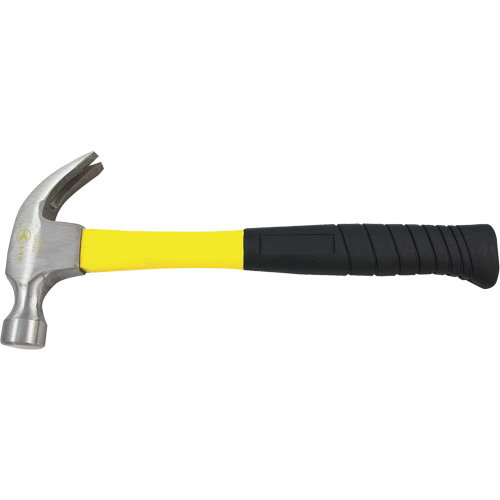 CF16F Fibreglass Handle Claw Hammer, Head Weight, 16 oz., Face Finish, Plain, Handle Type, Cushion