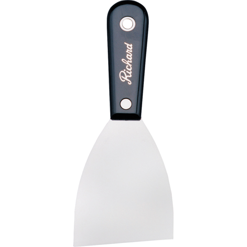 Putty Knife Flexible Steel, Blade Material, Steel, Blade Width, 3", Blade Length, 3", Handle Material, Polypropylene