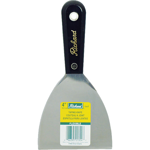 Pro Series Flexible Taping Knife, Blade Material, High-Carbon Steel, Blade Width, 4", Blade Length, 4", Handle Material, Polypropylene