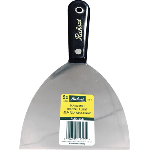 Pro Series Flexible Taping Knife, Blade Material, High-Carbon Steel, Blade Width, 5", Blade Length, 5", Handle Material, Polypropylene