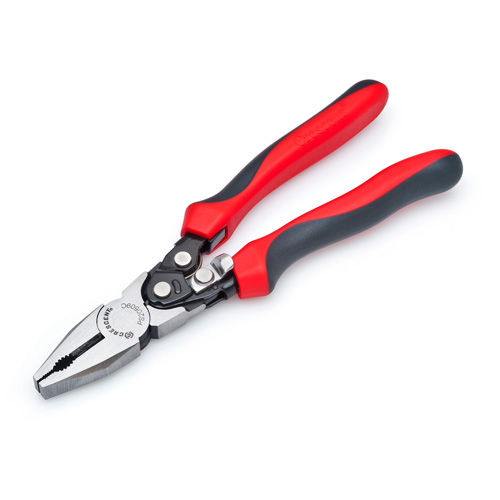 Pro Series Dual Material Lineman's Compound Action Cutting Pliers, Overall Length, 8", Standard(s) Met, ASME, Cutting Edge Length, 0.812"