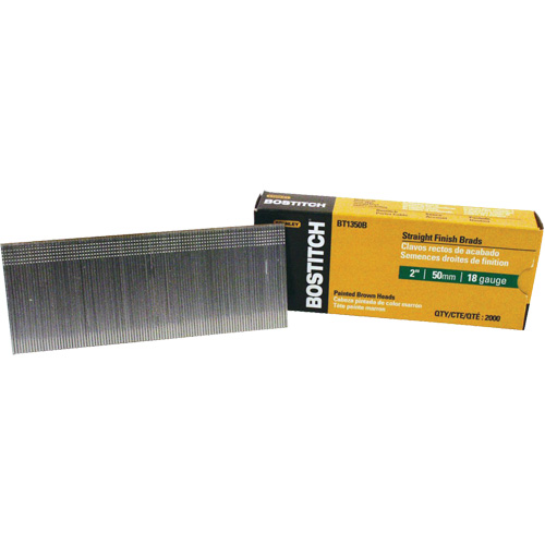 Brad Nails, Length, 2", Diameter, 18 Gauge, Finish, Galvanized, Point Type, Chisel, Sold/Priced Per, Box