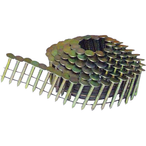 15ø Smooth Shank Coil Roofing Nails, Length, 1-1/4", Finish, Galvanized, Gauge, 15, Qty/Pkg., 7200/Box