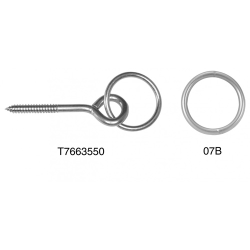Campbell? Welded Ring, Finish, Nickel-Plated, Size, 1-1/4", Working Load Limit (Lbs.), 200, Material, Steel
