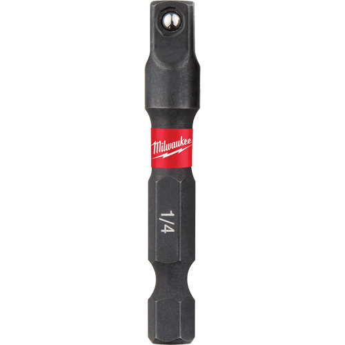 Shockwave? Impact Driver Socket Adapters, Hex Drive Size, 1/4", Square Male Size, 1/4", Lock Type, Ball, Overall Length, 1-7/8"