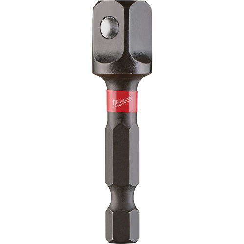 Shockwave? Impact Driver Socket Adapters, Hex Drive Size, 1/4", Square Male Size, 3/8", Lock Type, Ball, Overall Length, 1-7/8"