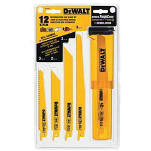 Bi-Metal Reciprocating Saw Blade Kit, No. of Pieces, 12, Size Range, 6" - 9"
