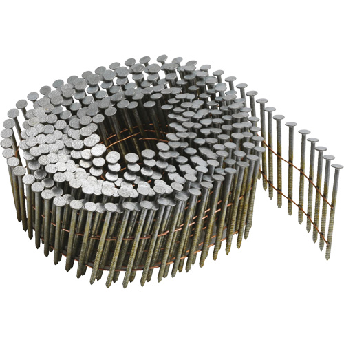 15ø Coil Siding Nails, Length, 1-3/4", Shank Type, Ringed, Diameter, 0.08", Finish, Galvanized, Point Type, Blunt Diamond, Coating Type, Thickcoat?