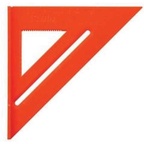 Hi-Vis Rafter Square, Size, 8" x 12", Blade Material, Plastic, Blade Finish, Plain, Colour, High-Visibility Orange