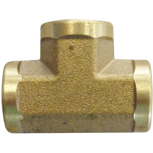 Female Pipe Tees, Material, Brass, Diameter, 3/8", NPT Size, 3/8" NPT (F), Material, Brass