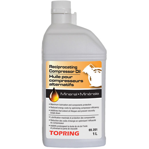 Reciprocating Compressor Oil, Format, 1 L, Container Type, Bottle, Pour Point, -18 øC, Estimated Useful Life, 3000-4000 hours