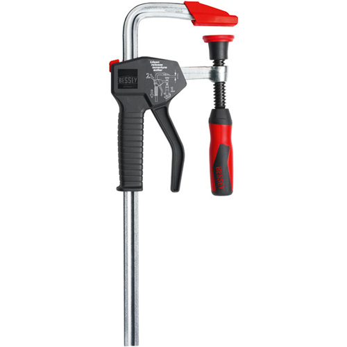PowerGrip Heavy-Duty One-Hand Clamp, Clamping Capacity, 12" (305 mm), Throat Depth, 4" (102 mm), Clamping Force, 1000 lbs., Colour, Black & Red