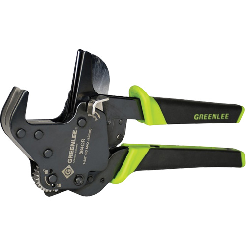 Quick-Release Ratcheting PVC Cutter, Capacity, 1-5/8", Length, 9"