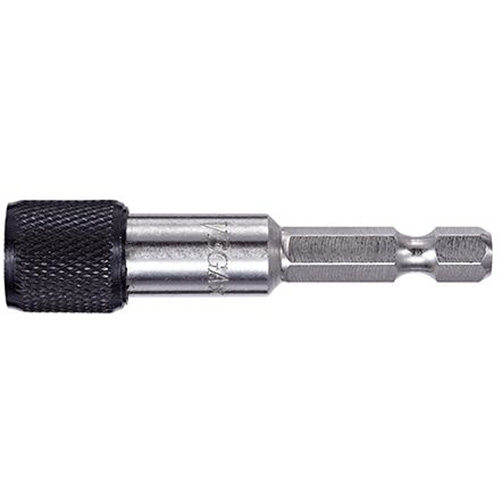 Bit Holder, Drive Size, 1/4" Hex, Opening Size, 1/4", Retention Type, Quick-Release/Magnetic, Overall Length, 4", Finish, Stainless Steel, Diameter, 0.41"