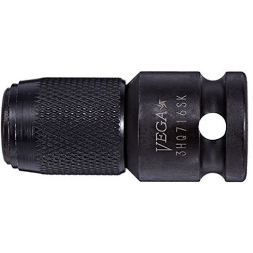 Square Drive Bit Holder, Drive Size, 3/8", Opening Size, 7/16", Retention Type, Quick-Release, Overall Length, 2", Finish, Gunmetal Grey