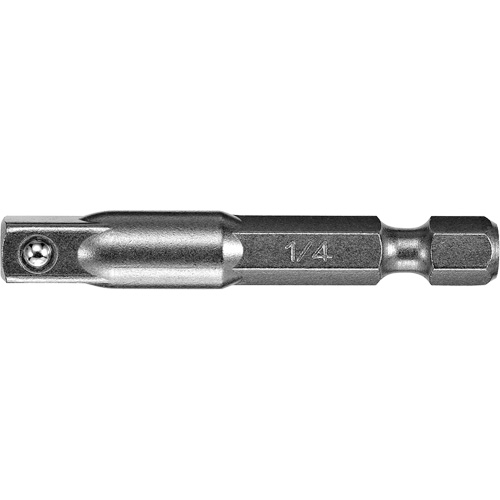 Adapter & Extension, Hex Drive Size, 1/4", Square Male Size, 1/4", Lock Type, Pin, Overall Length, 8", Finish, Gunmetal Grey