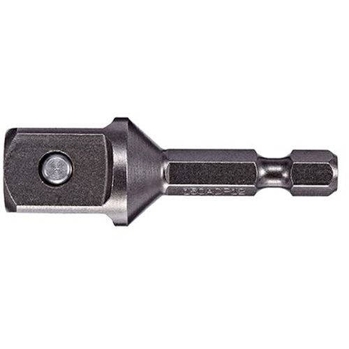 Adapter & Extension, Hex Drive Size, 1/4", Square Male Size, 1/2", Lock Type, Pin, Overall Length, 2", Finish, Gunmetal Grey