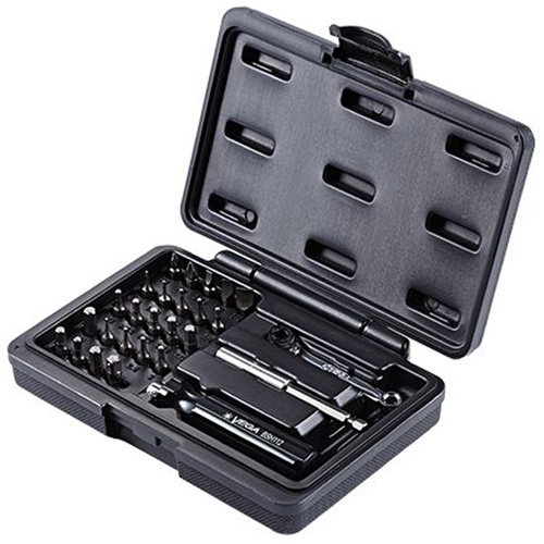 Hand Driver & Bit Set, Drive Size, 1/4" Hex, No. of Pieces, 27