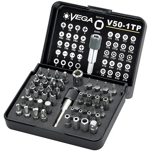 Tamper Proof Driver Bit Set, Drive Size, 1/4" Hex, No. of Pieces, 50