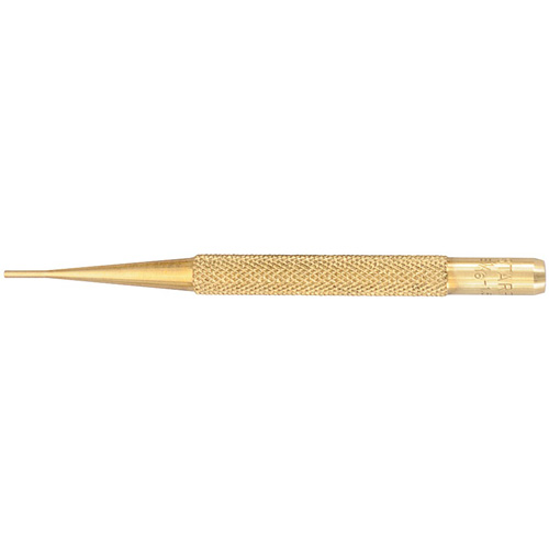 Brass Drive Pin Punch, Point Diameter, 1/16", Overall Length, 4"