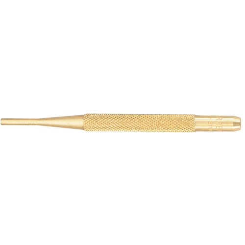 Brass Drive Pin Punch, Point Diameter, 1/8", Overall Length, 4"