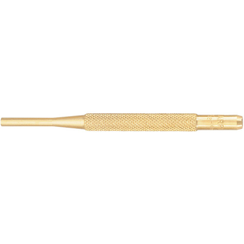 Brass Drive Pin Punch, Point Diameter, 5/32", Overall Length, 4"