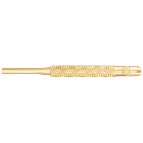 Brass Drive Pin Punch, Point Diameter, 3/16", Overall Length, 4"