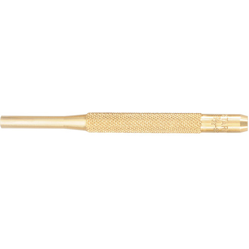 Brass Drive Pin Punch, Point Diameter, 7/32", Overall Length, 4"