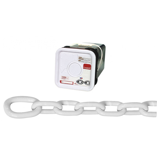 System 3 Anchor Lead Proof Coil Chain, Working Load Limit, 1900 lbs. (0.95 tons), Chain Length, 75' (22.9 m), Chain Grade, Grade 30, Trade Size, 5/16", Links Per Foot, 9.4, Container Type, Pail