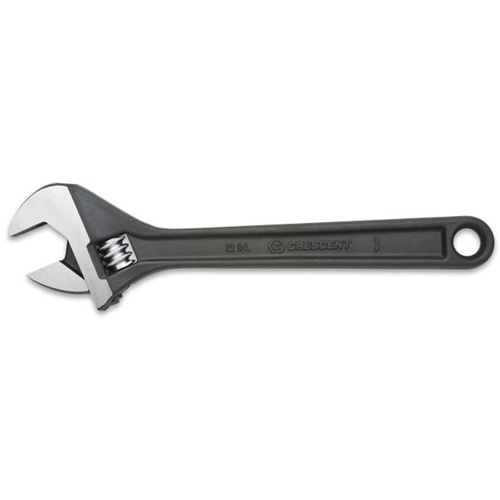 Adjustable Wrench, Length, 4", Max. Jaw Width, 1/2", Finish, Black Oxide, Handle Type, Plain