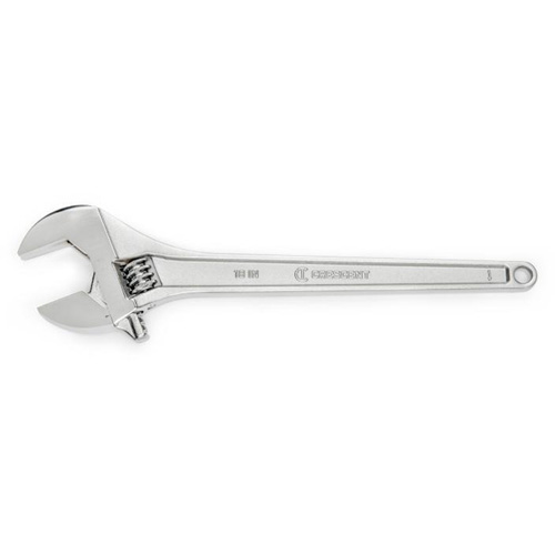 Adjustable Wrench, Length, 18", Max. Jaw Width, 2-1/16", Finish, Chrome, Handle Type, Plain