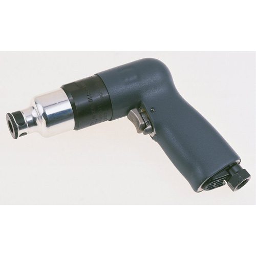 Pistol-Grip Positive Jaw Clutch Air Screwdriver, Air Inlet, 1/4" NPT, Sound Level (dBA), 74, Chuck Size, 1/4", No Load RPM, 1000