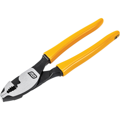 Pitbull Dipped Handle Slip Joint Pliers, Overall Length, 8", Jaw Thickness, 0.42", Jaw Type, Curved