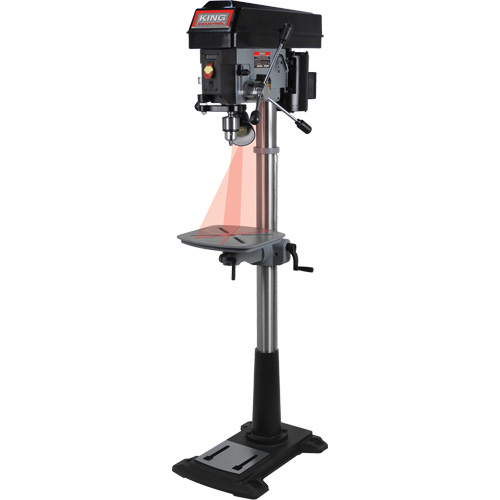 Variable Speed Drill Press, Swing, 15", Chuck Size, 5/8", No Load Speed, 3300 RPM, Table Dimensions, 12" W x 12" H, Spindle Taper, MT #2, Table T-Slots, 9/16"