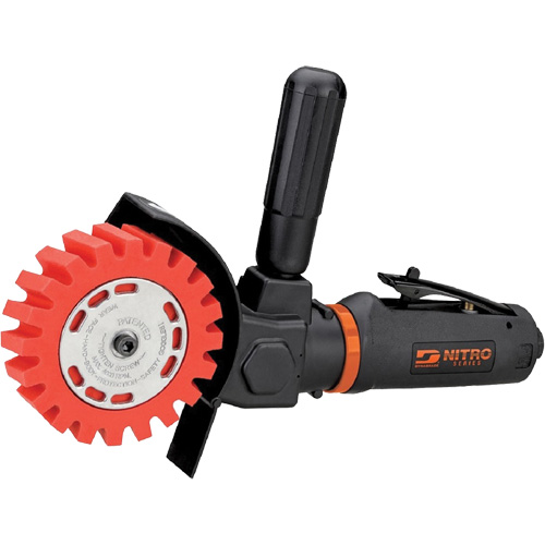 Nitro Series? NitroZip Surface Preparation Tool, Air Consumption, 28 SCFM, Air Inlet, 1/4" NPT, Sound Level (dBA), 83, No Load RPM, 3500, Power, 0.5 HP, Length, 10.7"