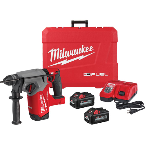 M18 Fuel? SDS Plus Rotary Hammer Kit, Voltage, 18 V, Chuck Size, 1", Battery Type, Lithium-Ion, No Load RPM, 1330, No Load BPM, 4800