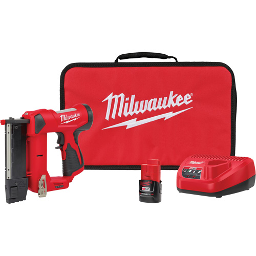 M12? 23 Gauge Pin Nailer Kit, Voltage, 12 V, Battery Type, Lithium-Ion, Magazine Capacity, 120 Pin Nails, Pin Length, 1/2" - 1-3/8"