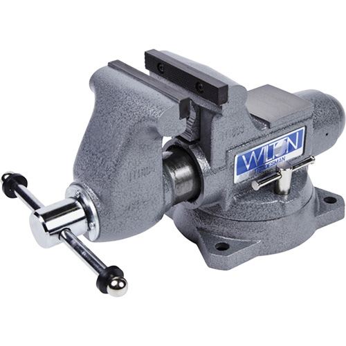 Tradesman Vise, Jaw Width, 5-1/2", Jaw Opening, 5", Throat Depth, 3-3/4", No. of Mounting Points, 4, Type of Base, 360 Degree Swivel