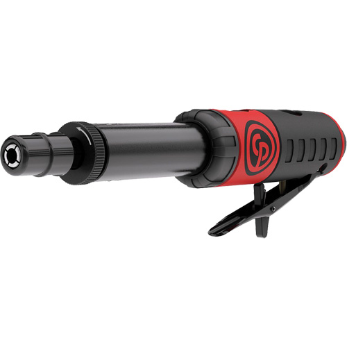 CP7410 Die Grinder with Spindle Lock System, Air Consumption, 2.1 CFM, Air Inlet, 1/4" NPT, Sound Level (dBA), 87.1, Collet Size, 1/4", Free Speed Air Consumption, 2.75 CFM, Length, 9.8"