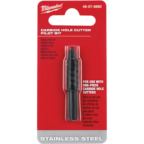 Carbide Hole Cutter Pilot Bit, Depth of Cut, 3/16"
