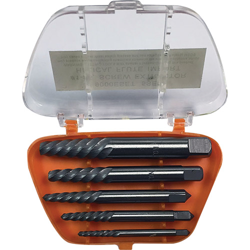 Drillco? Screw Extractor Set with Drills, Material, Carbide, No. of Pieces, 5, Finish, Bright