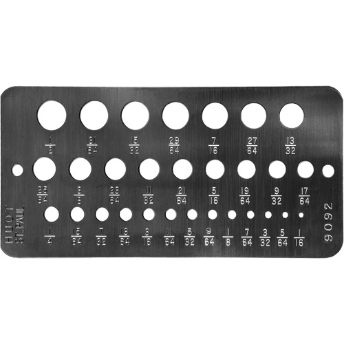 Drillco? Fractional Sizes Drill Gauge