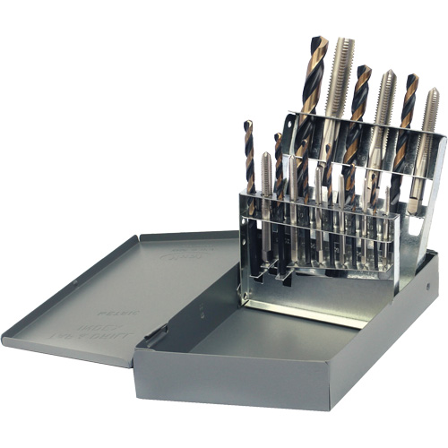 Drillco? Tap & Drill Set, No. of Pieces, 18, Finish, Bright