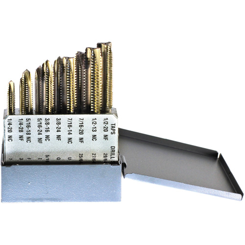 Drillco? Tap Set, No. of Pieces, 10, Finish, Bright