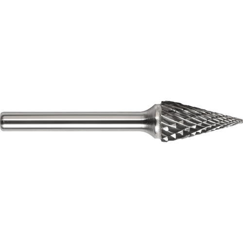 Drillco? Single Cut Pointed Cone Burr, Trade No., SM-4L, Finish, Bright