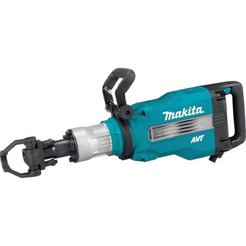 45 lbs. AVT? Demolition Hammer, Bit Type, 1-1/8" Hex., Amps, 15 A, No Load BPM, 1300, Impact Energy, 35 ft.-lbs., Vibration Speed, 6.5 m/sý, Noise Level, 106 dB(A)