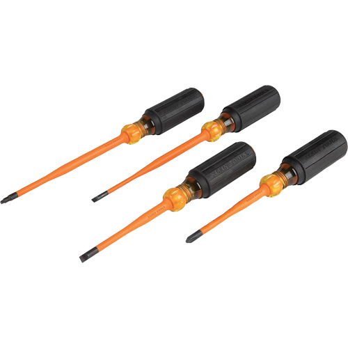 Slim-Tip Insulated Screwdriver Set, Voltage Rating, 1000 V, No. of Pieces, 4