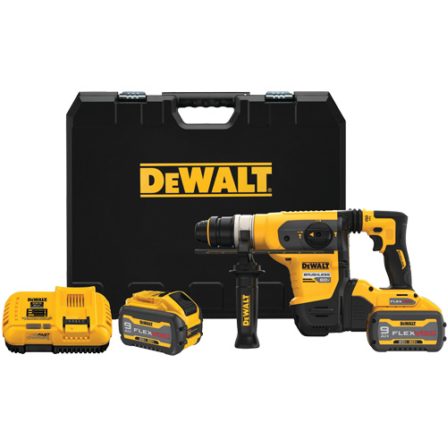 MAX* SDS Plus Rotary Hammer Kit, Voltage, 60 V, Chuck Size, 1-1/4", Battery Type, Lithium-Ion, No Load RPM, 0-725/725, BPM, 0-4200, Chuck Type, SDS+