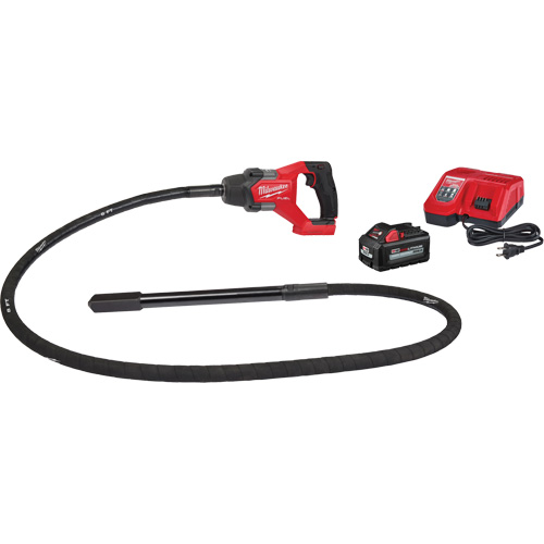 M18 Fuel? 8' Concrete Pencil Vibrator Kit, Voltage, 18 V, Vibrations per Min., 12500, Battery Type, Lithium-Ion, Head Diameter, 1", Shaft Length, 8'